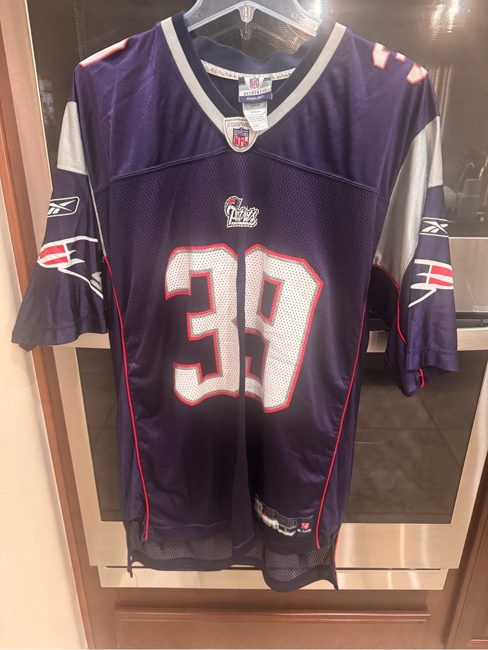 New England Patriots #39 Maroney Navy Football Jersey - Authentic Team Apparel